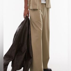 ASOS Topman premium interlock straight leg sweatpants Khaki Medium NWT IN PKG